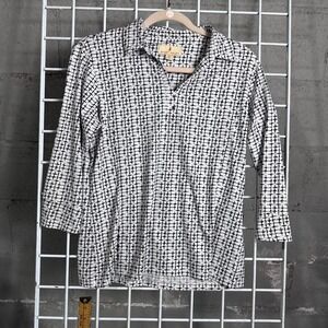 Sport Haley Monarch Beach Geometric Print Golf Shirt Top Medium golf gym active